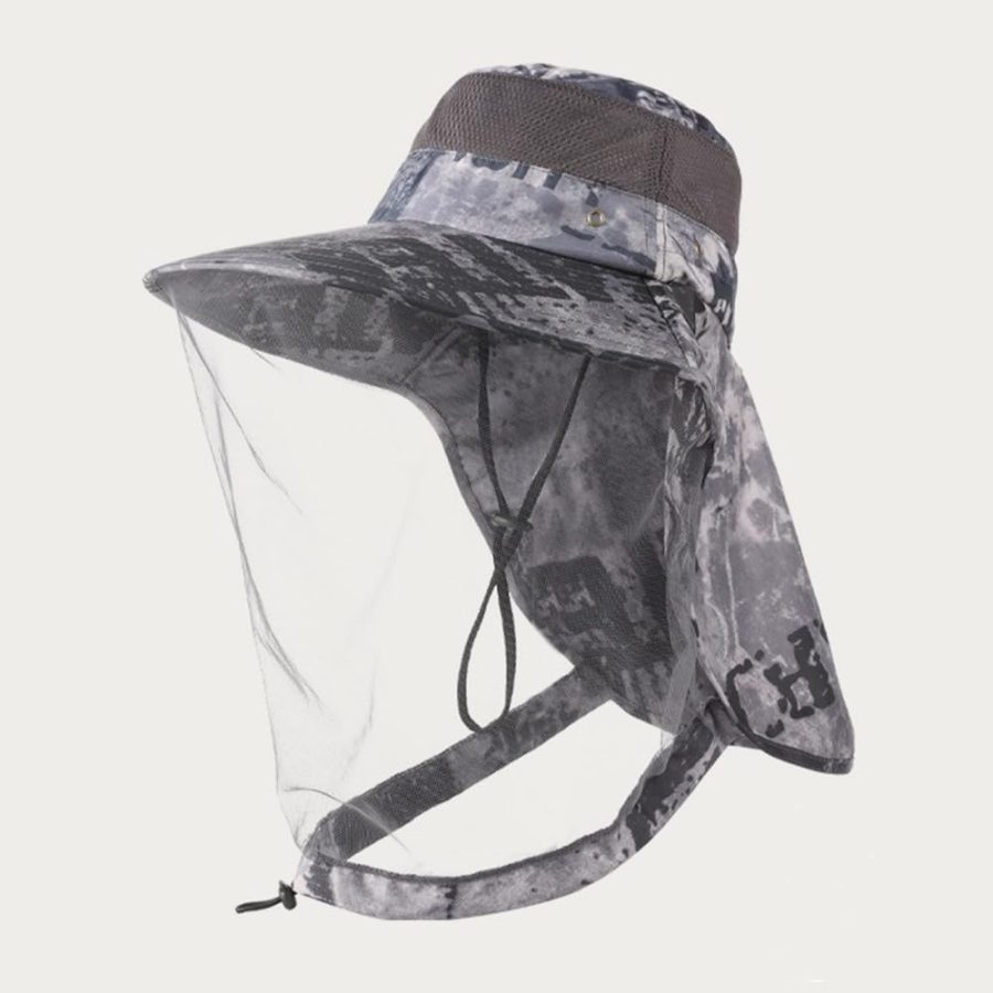Foldable Mosquito Hat Wide Brim with Large Neck Flap for Men Women Hiking Gardening Fishing Sun Hat - Image 2
