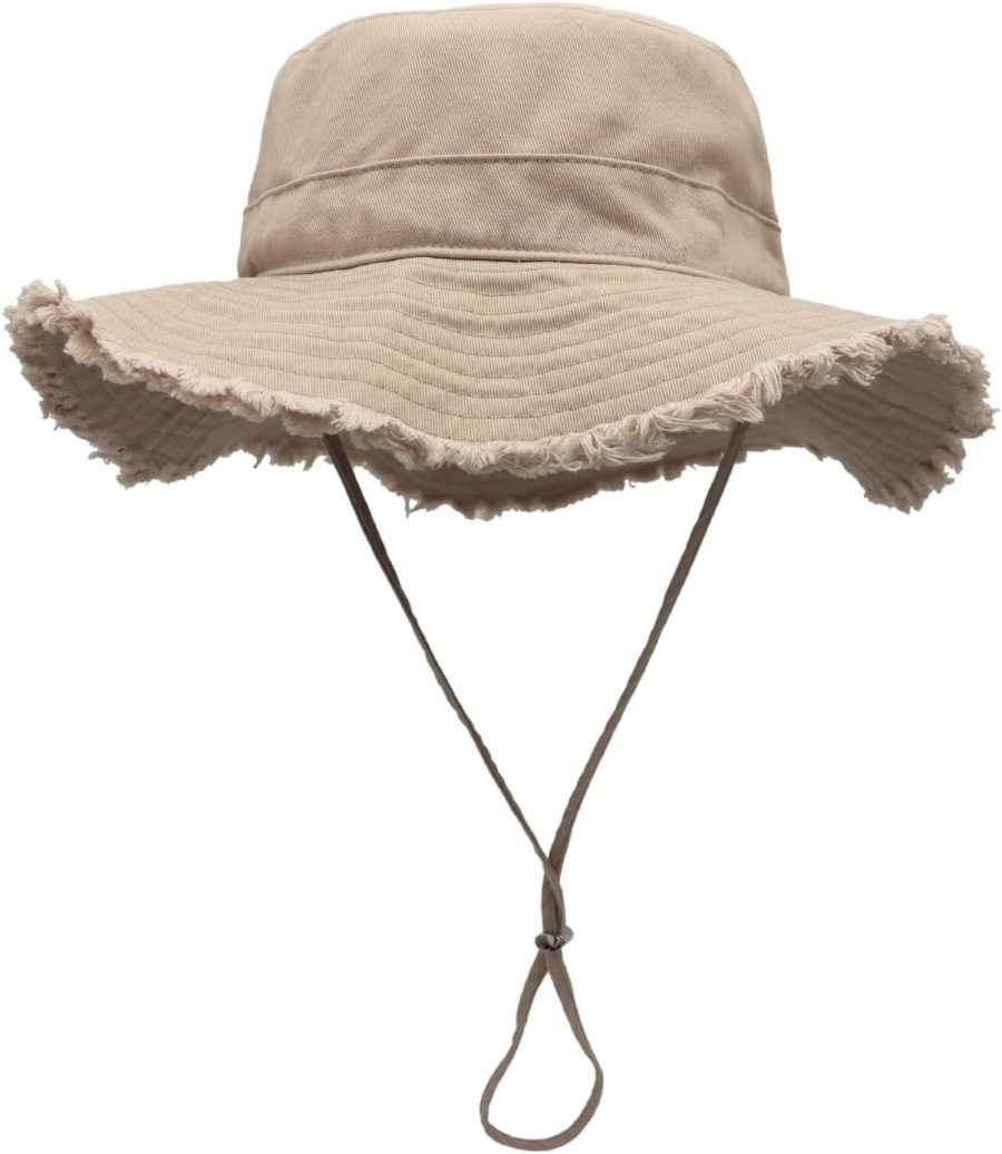 Women Cotton Sun Hat Floppy Wide Brim Bucket Hat Foldable Gardening Hat Breathable Summer Travel Beach Hat UPF50+