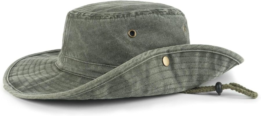 Sun Hats Washed,Oversized Wide Floppy Brim Hiking Hat for Big Heads,Large Cooling Hats with Chin Strap - Image 2
