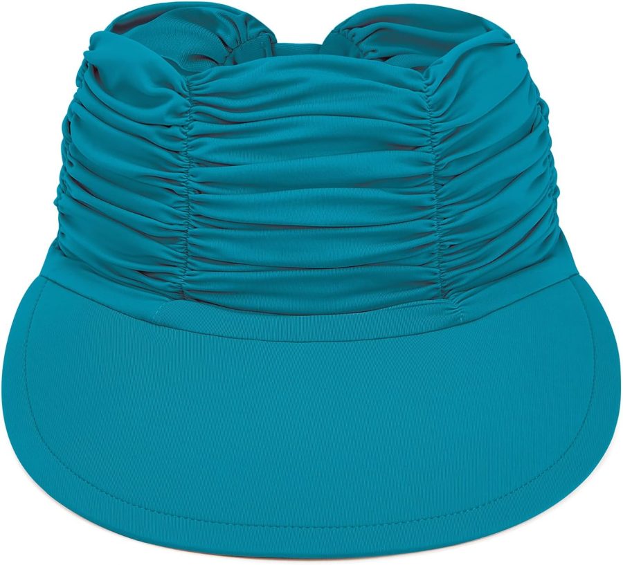 Sun Visors for Women Wide Brim Visor Hats UPF 50+ UV Protection Summer Foldable Ponytail Beach Hats - Image 2