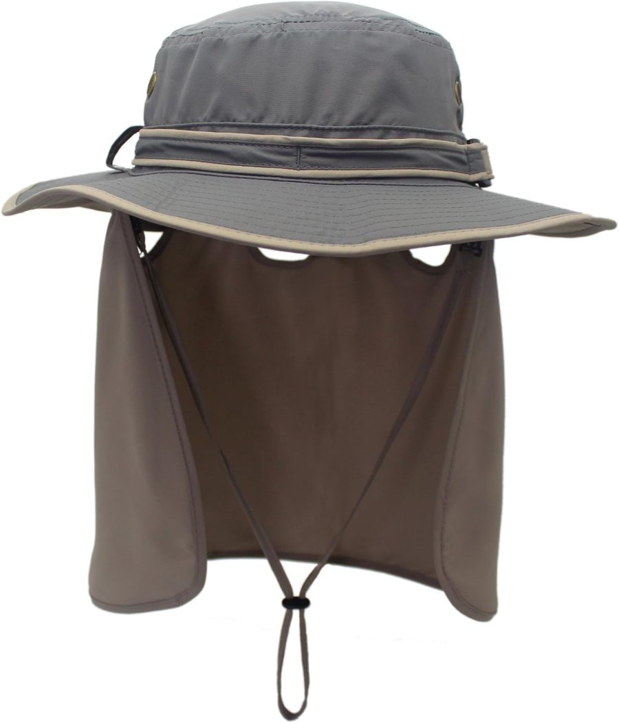 UPF50 Mens Sun Hat with Neck Flap Quick Dry UV Protection Cap Womens Wide Brim Fishing Hat Neck Flap Beach Garden - Image 2