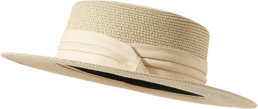 Sun Hats for Women Wide Brim Straw Boater Hat Foldable Packable Beach Hat for Summer Fit Size 6 8/7-7 1/4 - Image 2